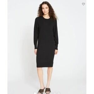Universal Standard Wool Blend Sweater Dress Long Sleeve Black Everyday Eco 4XS 0